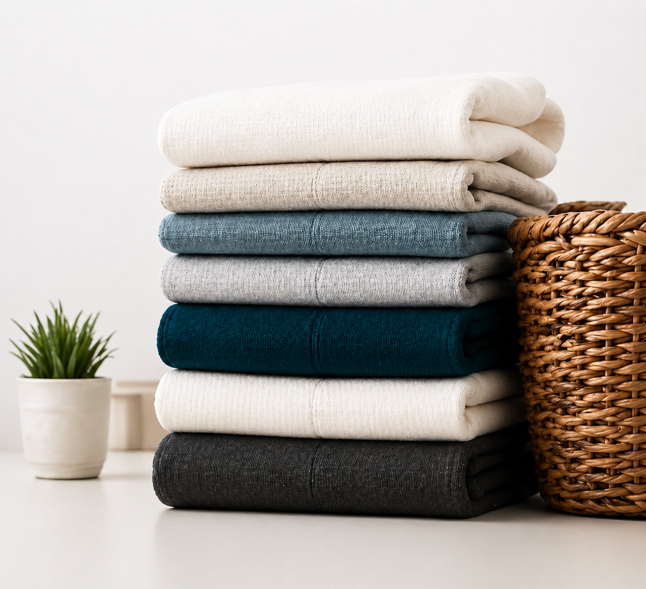 Fresh folded laundry — WashPro laundry pickup and delivery service Washington DC